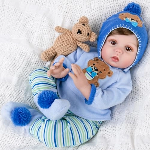 Reborn Baby Doll - 22 Inch Vinyl Boy Teddy Theme Ages 3+