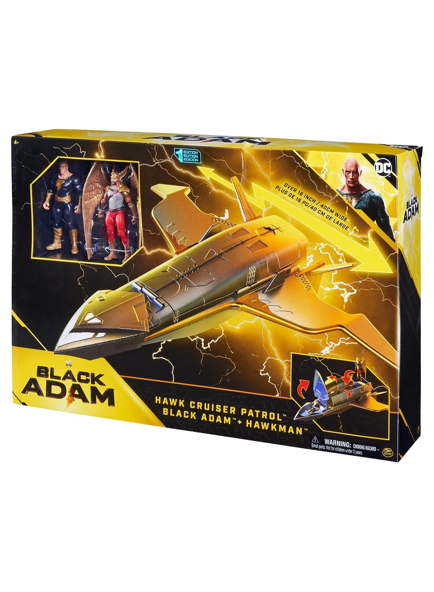 DC Comics Hawk Cruiser Patrol - Over 16-inch Wide + Black Adam + Hawkman