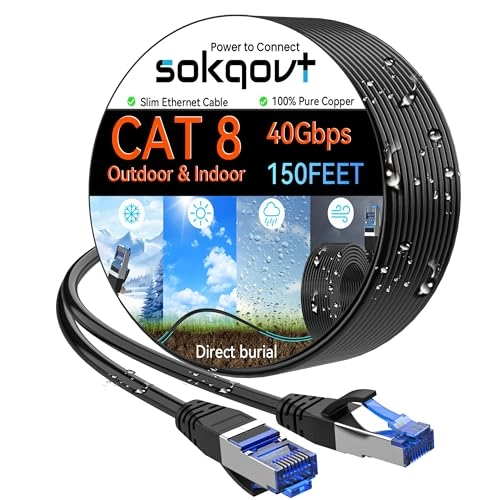 Sokqovt Cat 8 Ethernet Cable - 150ft