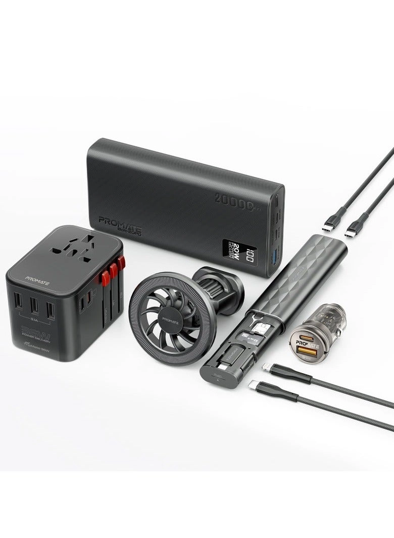 Promotex Bolt-20PD - 20000 mAh Fast-Charging + TripMate-36W + TransDrive-65W + ClipMount + XCord-Ci + XCord-CC + PERK