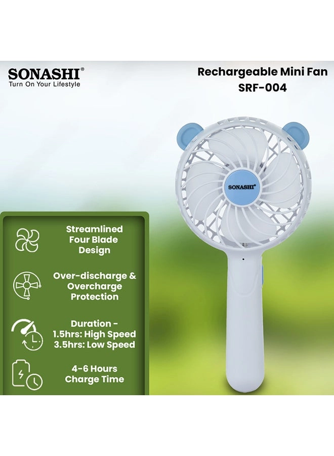 Rechargeable Mini Fan - 4 Inch 2 Speeds 5V USB