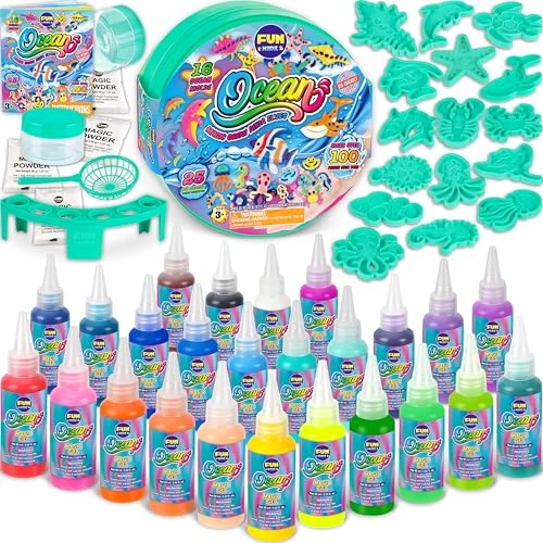 FUN KIDZ Ocean Magic Water Elves Kit - 25 colors 16 molds