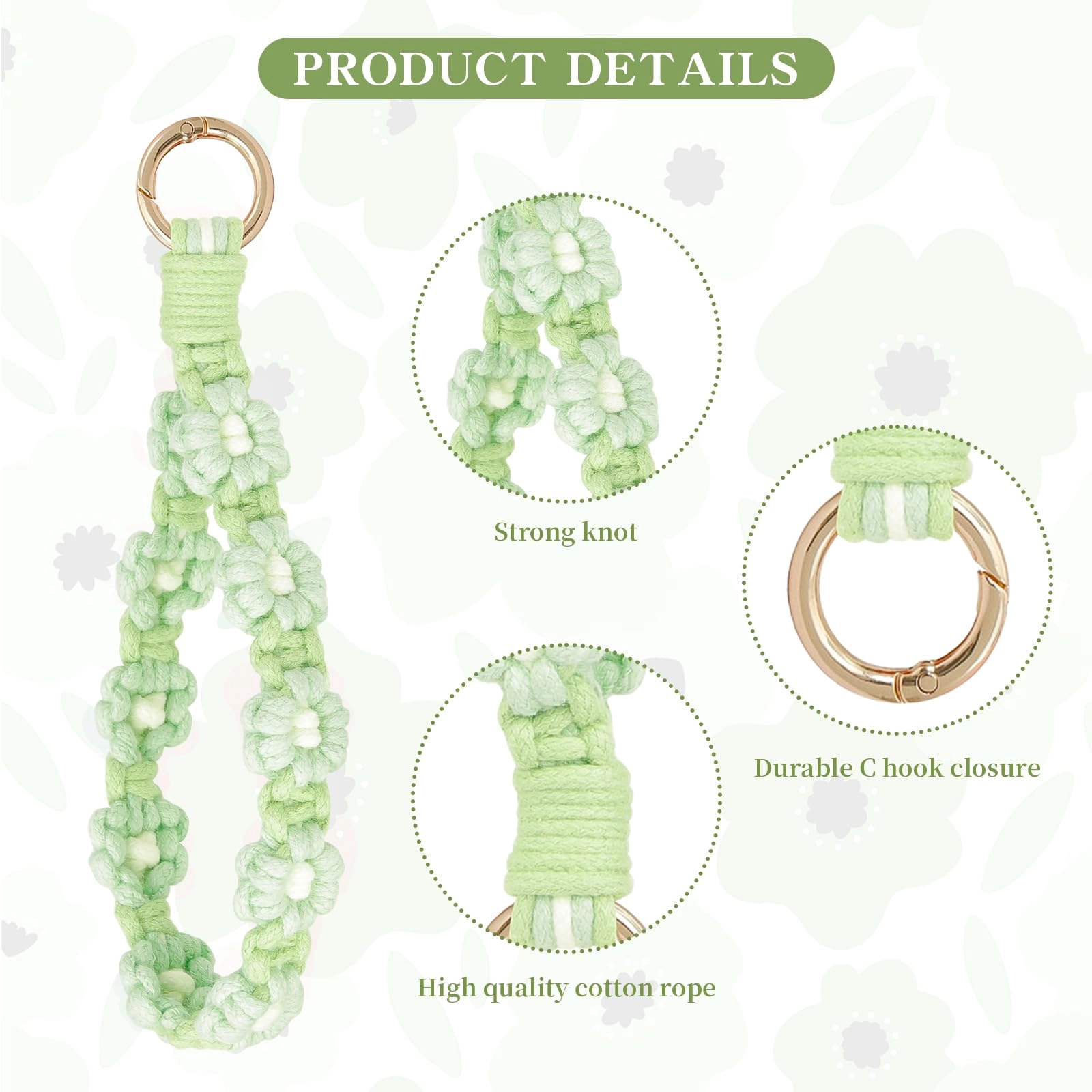 Boho Macrame Keychain - Car