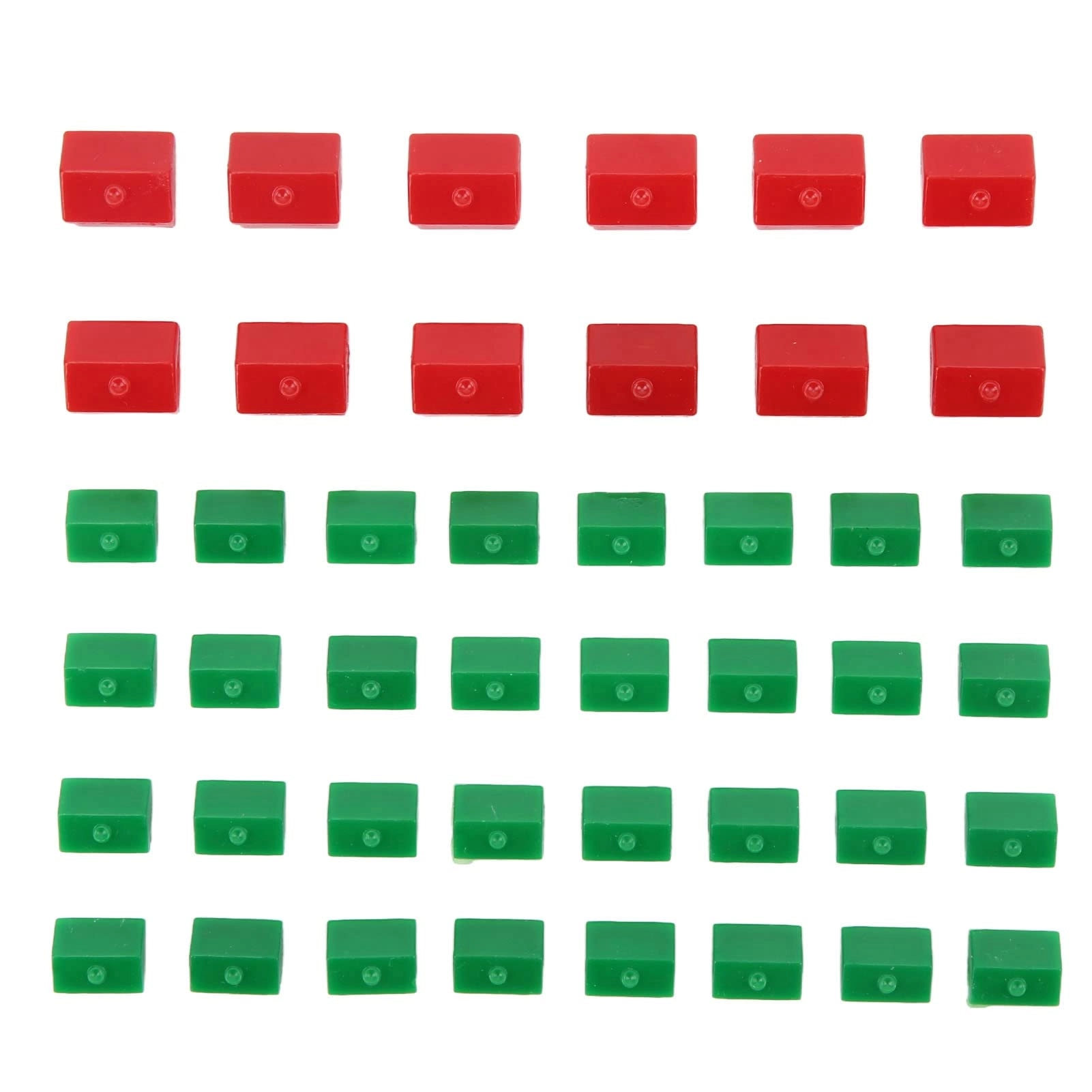 KANL3MYTS Hotels Houses Game Pieces - 10 red houses and 30 green houses