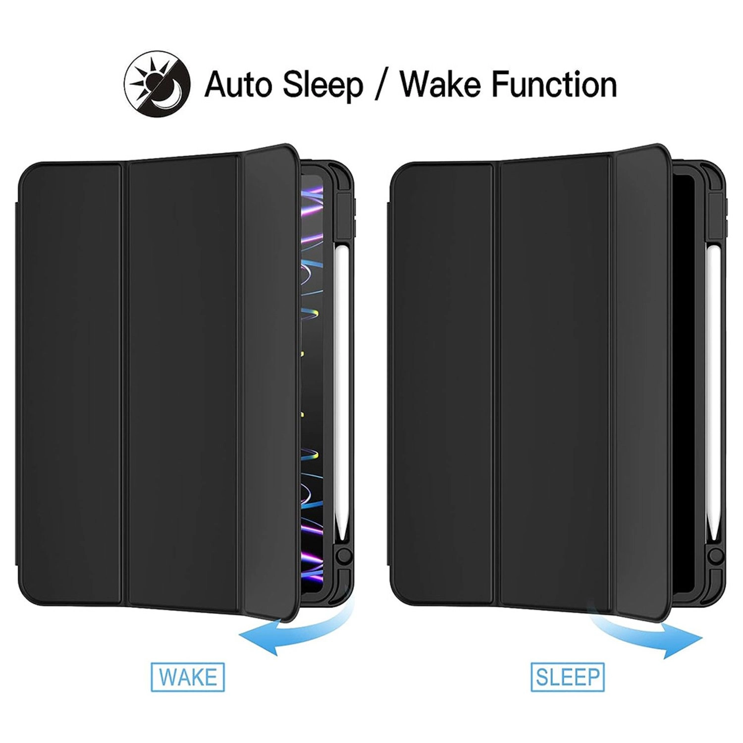 Tri-Fold Book Case with Pencil Holder for iPad Pro 11-inch (2024)