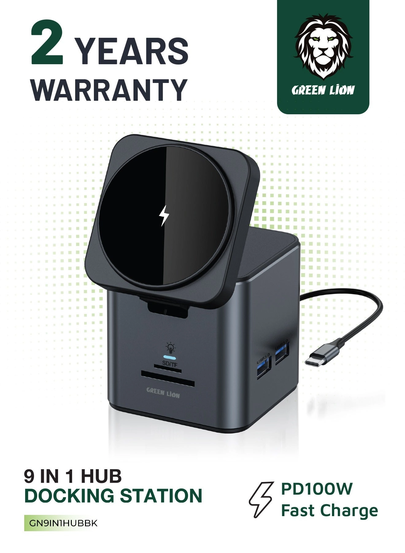 GREEN LION GN9IN1HUBBK - USB Type C MacBook Pro/Air 2023 M2/M1