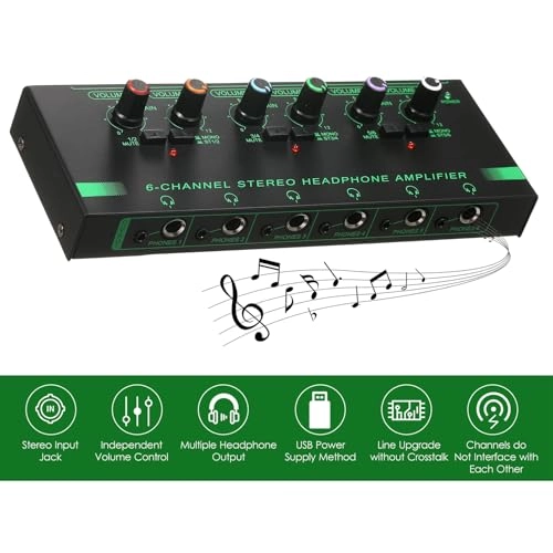 Headphone Amplifier - 6 channel Metal