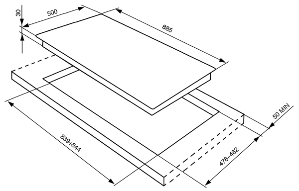 Smeg SRV596GH5 Gas hob