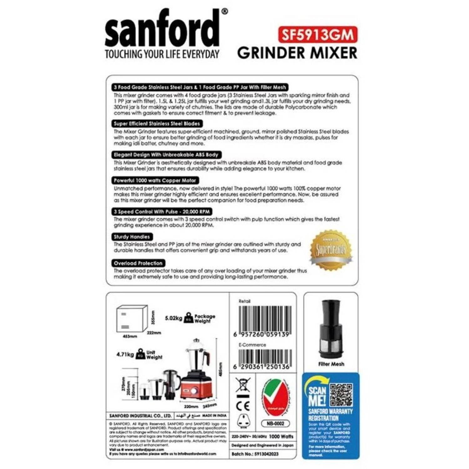 SF5913GM BS - 1.5 L 1000 W