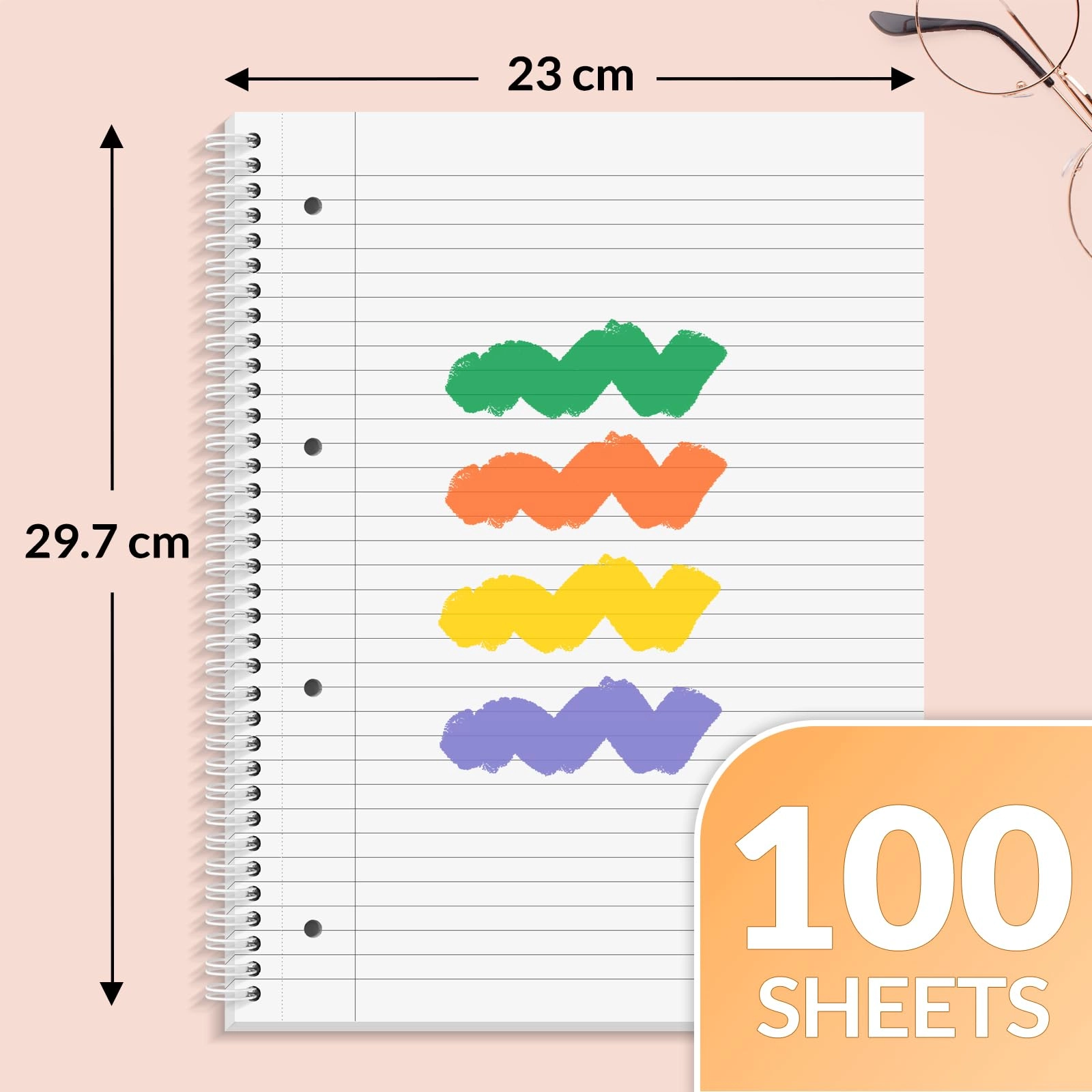Notebook A4 Spiral - Lined 100 Sheets