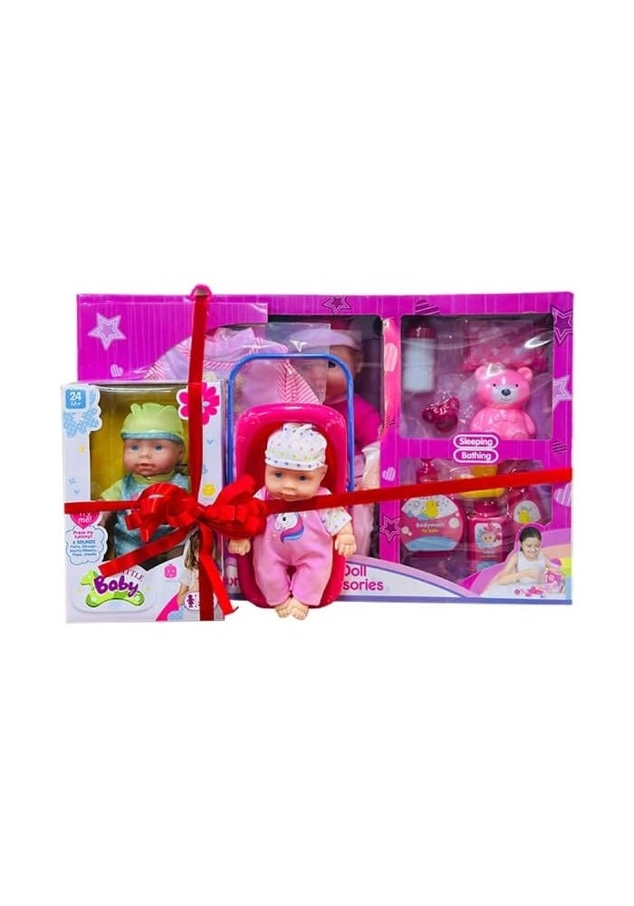 Colorland Baby Doll - 4 dolls Multicolor Ages 3+ Gift Bundle