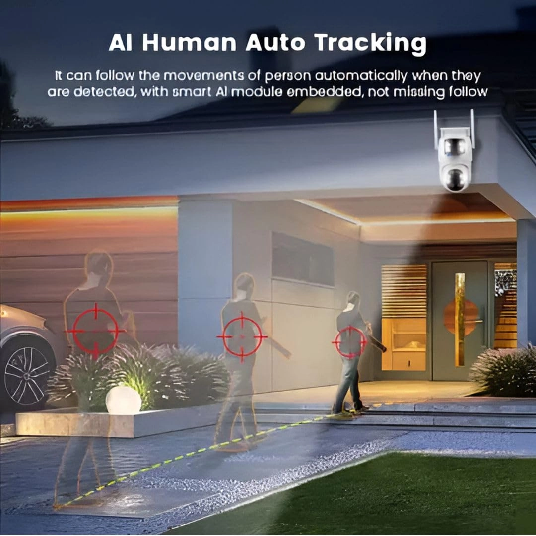 1080p Full hd WiFi PTZ Dual Lens CCTV Outdoor Camera