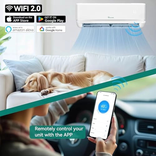 Mini Split Air Conditioner Heat Pump System - WiFi 1600W