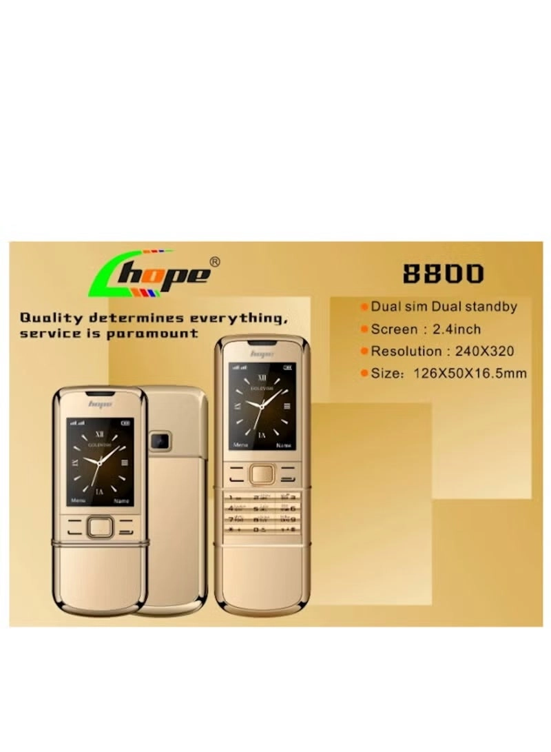 Gold Luxury Slider Classic Mobile Phone - 1020 mAh