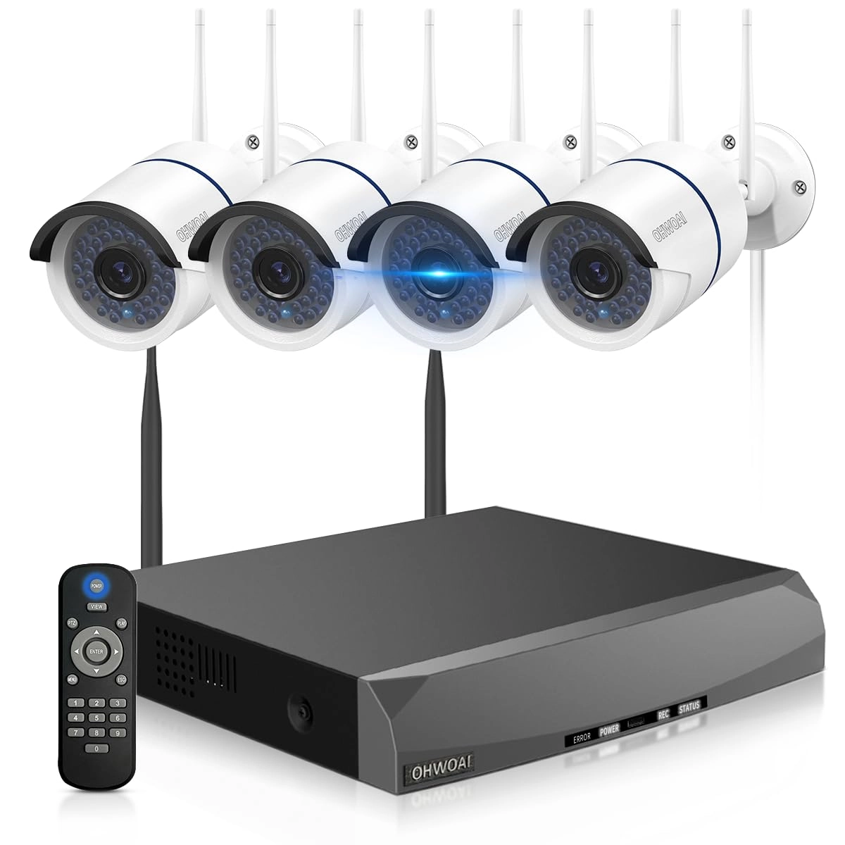 OHWOAI Outdoor Wireless Security Camera System - 4 Cameras 4 channels 1536p
