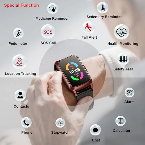 Fall Detection Smart Watch 40.5mm ABS + Silicone