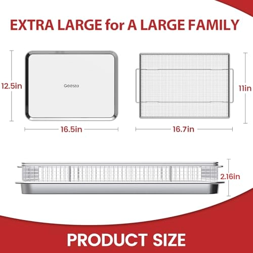 Air Fryer Basket - Stainless Steel 2 Piece