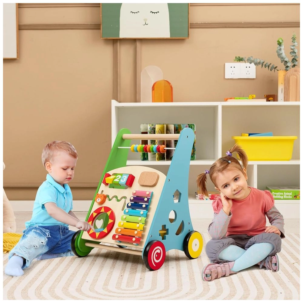 3-In-1 Baby Walker Rotating Chair & Table Playset - Pink Suitable for 6 months and above