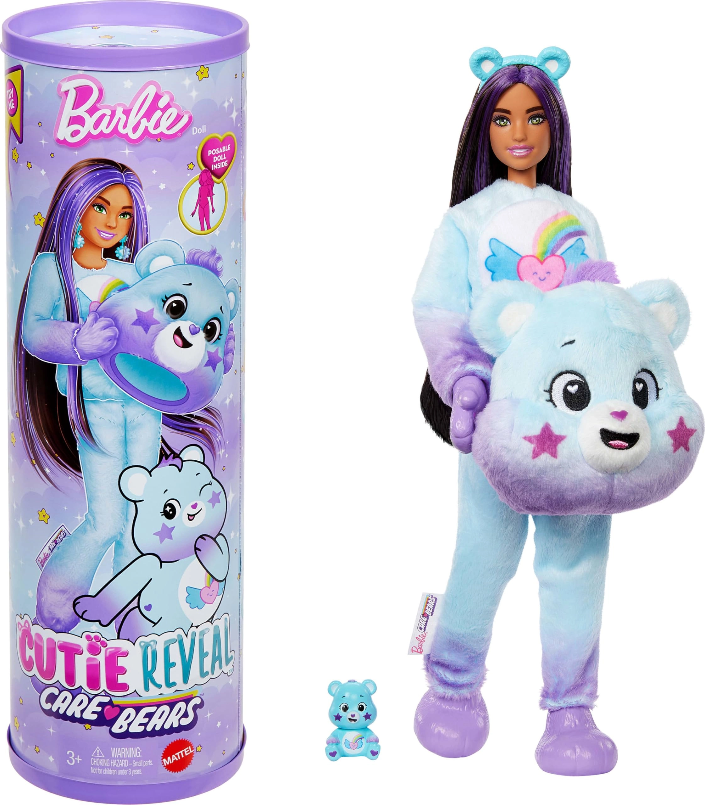 Barbie Cutie Reveal Care Bears Series 2 - Dream Bright Bear - 10 surprises Ages 3+
