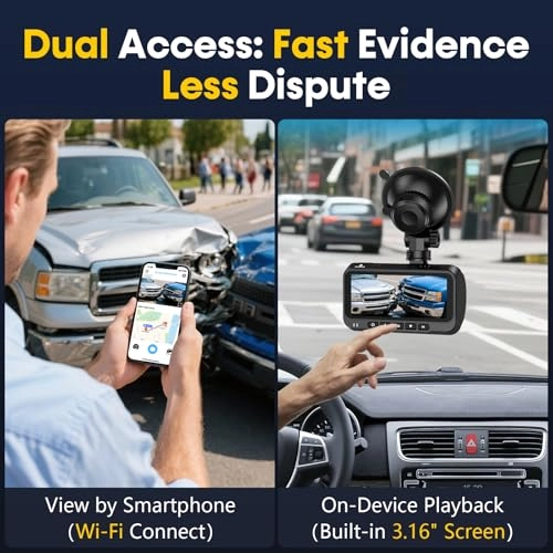 Front and Rear Dash Cam - 4K+1080P