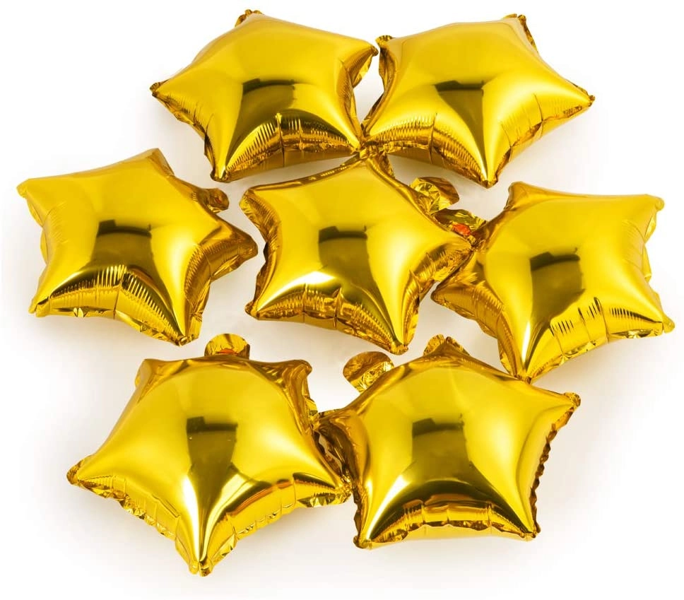 Star Foil Balloons - 10 Pcs Birthday Anniversary Wedding