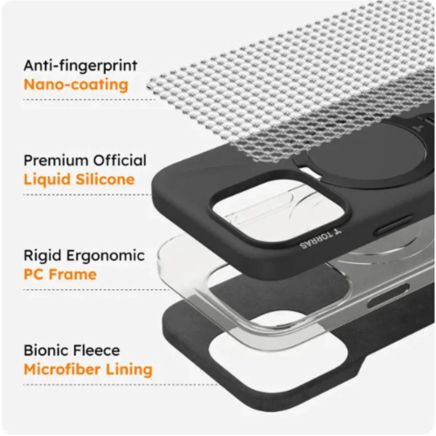 Ostand Spin Series Silicone Case with MagSafe for iPhone 17 Pro