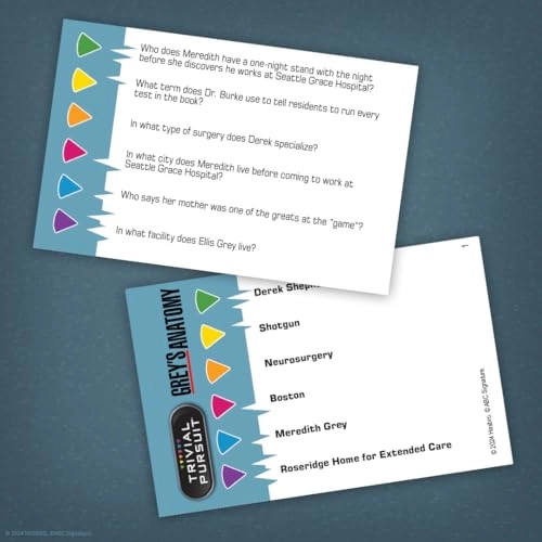 Trivial Pursuit: Grey's Anatomy - Trivia Game 600 Questions Die in Travel Container