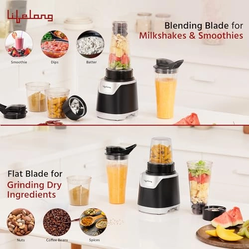 Nutri Blender - 4 Bullet Jars Stainless Steel Blades Sipper Jar