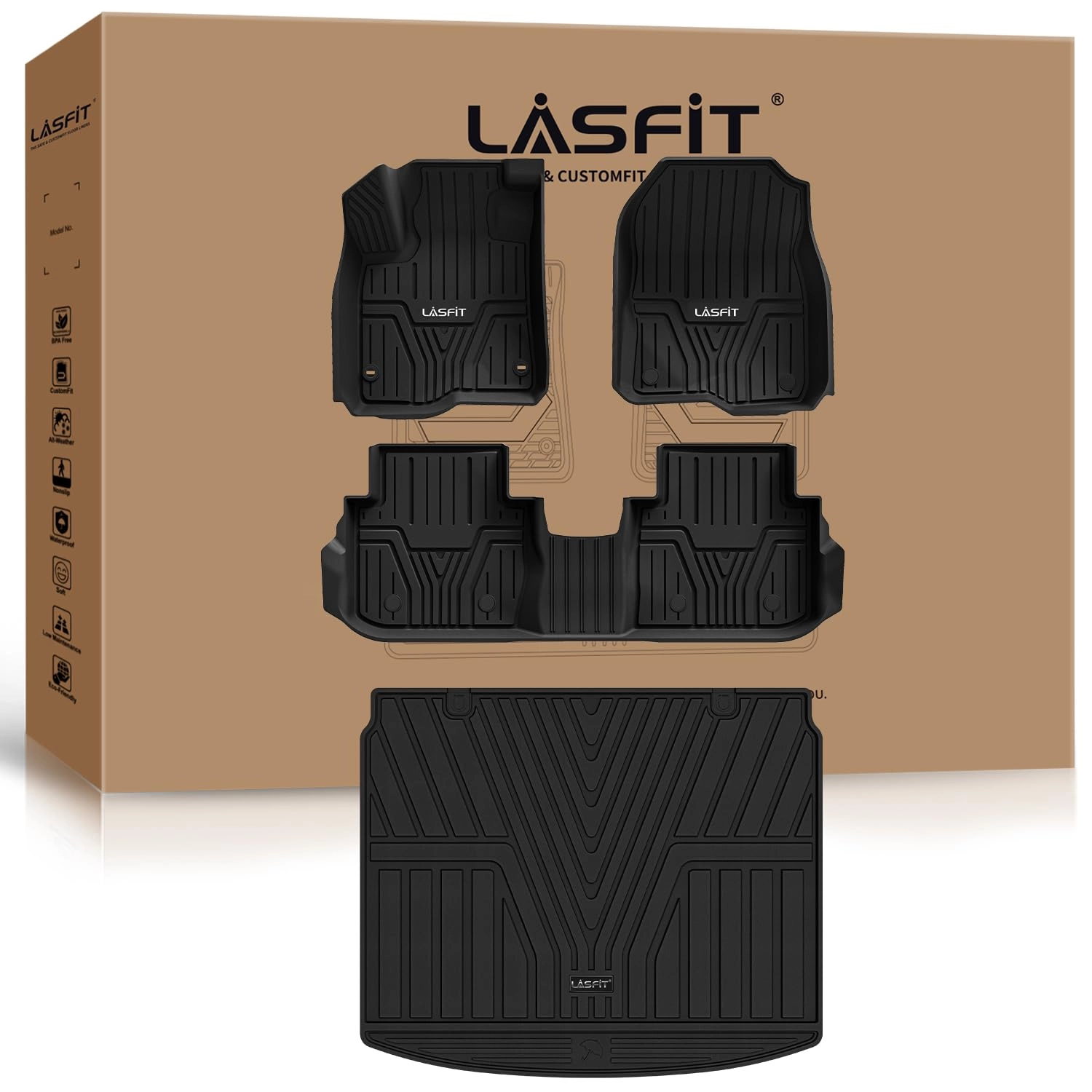 LASFIT Full Set Floor Mats - Honda CR-V 2026 2025 2024 2023 Upper Position