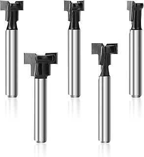 Yueqing Zhongji Keyhole Router Bit Set - 5/16&3/8 & 1/2 &5/8 &7/16 Inch 1/4 Inch 5pcs