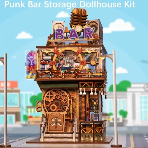 Miniature Dollhouse Kit - Automatic Lid Opening with Light Box 9"