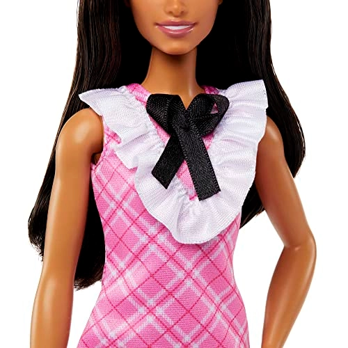 Barbie Fashionistas - #209 Black Hair Pink Plaid Dress Ages 3+