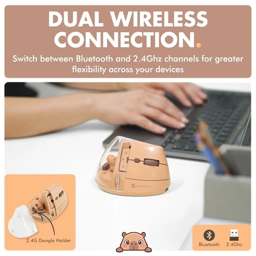 Vertical Ergonomic Mouse - 2.4G wireless receiver Bluetooth