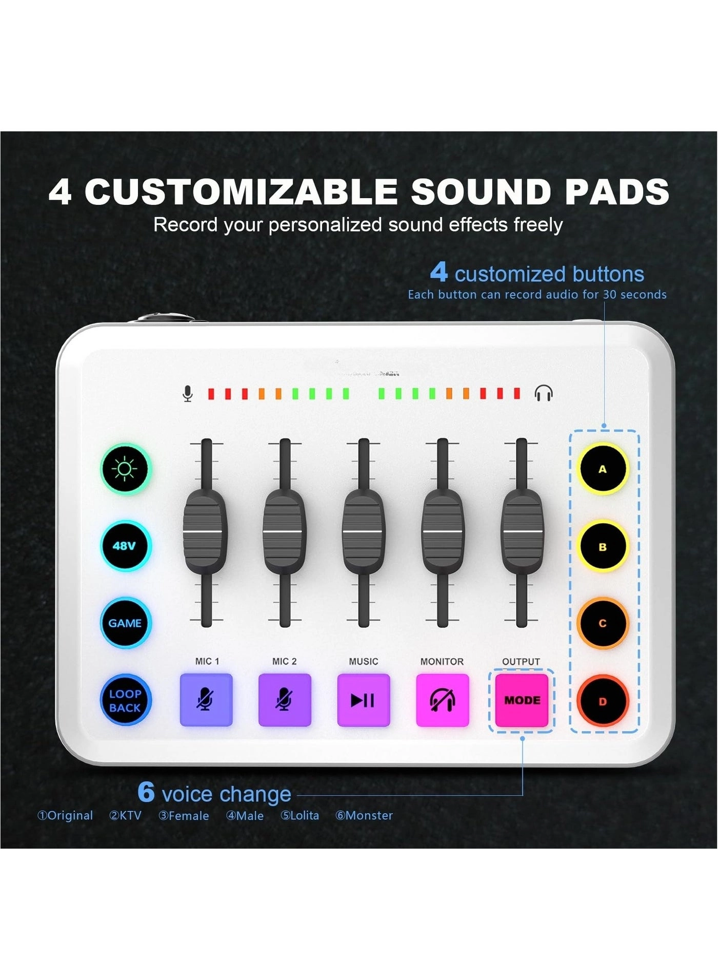 Audio Mixer + Microphone + Stand + Cables