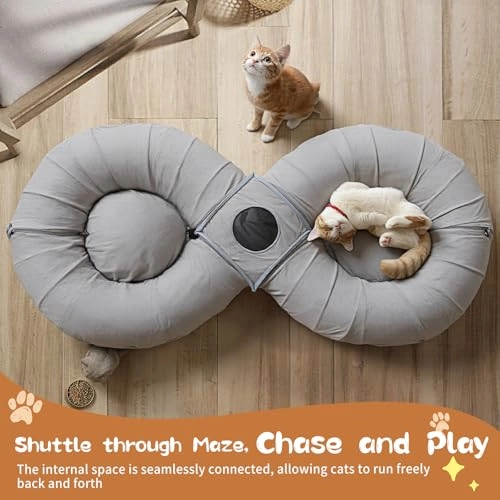 Cat Tunnels Bed - 175cm x 80cm soft plush