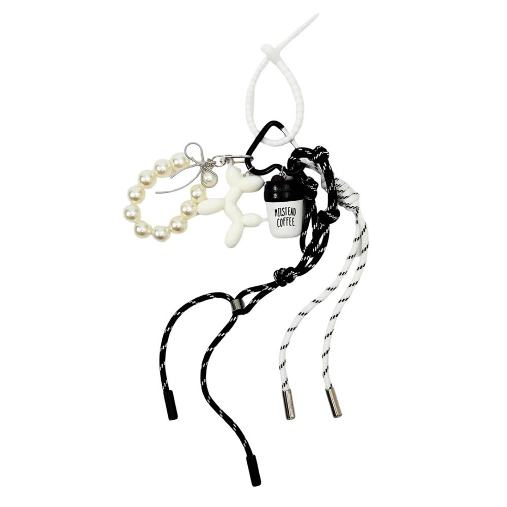 STICKY BESTIE Bag Charm Set - Black and White Coffee Cup