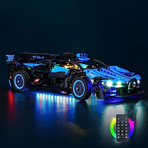 LED Light Kit - Remote Control for Lego 42162 Bugatti Bolide Agile Blue