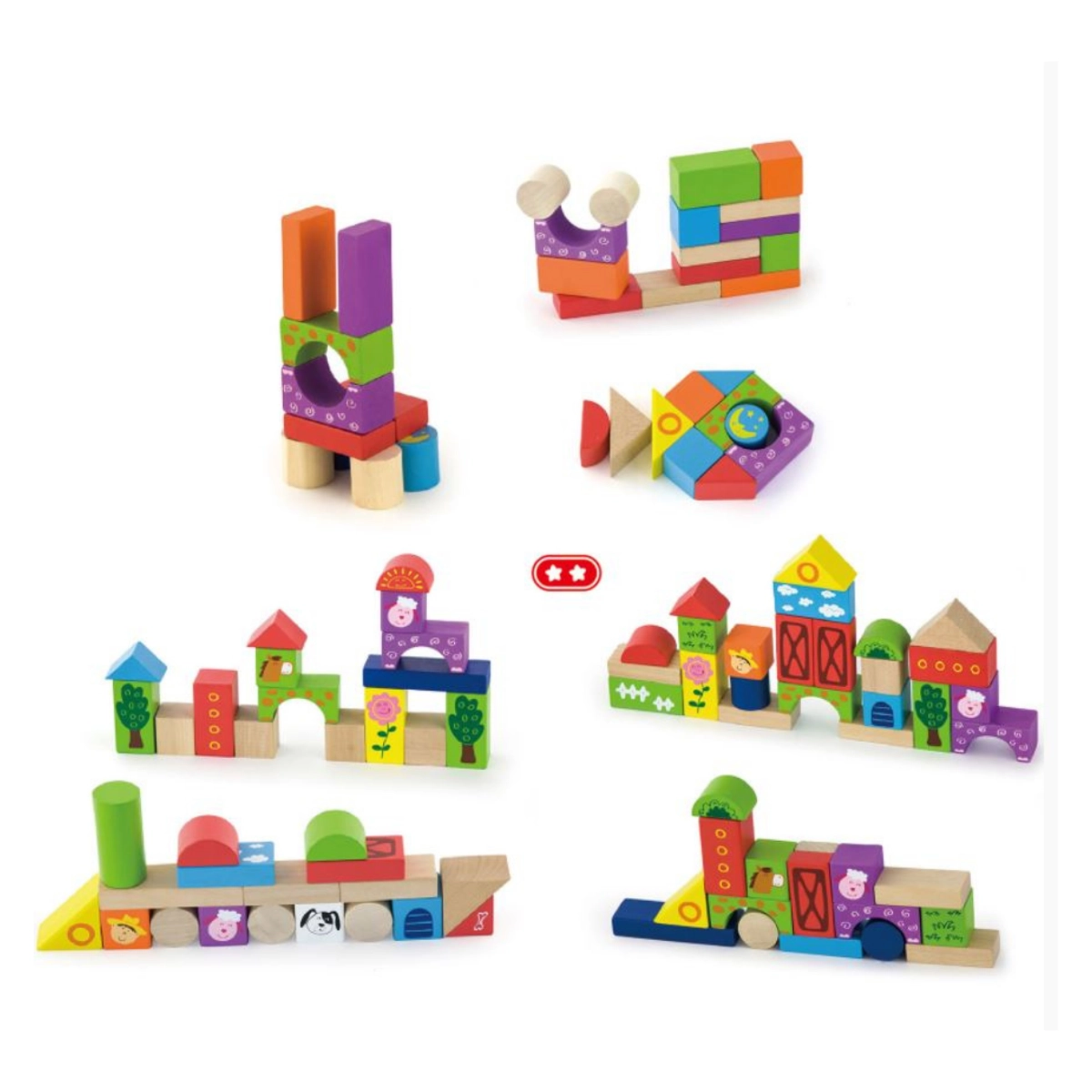 Wooden Blocks - Farm 50pcs