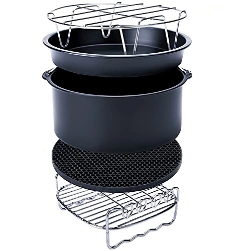 Cake Basket + Silicone Mat + Pizza Tray + Grill + Steaming Rack - Stainless steel +Silica gel 5 Pack