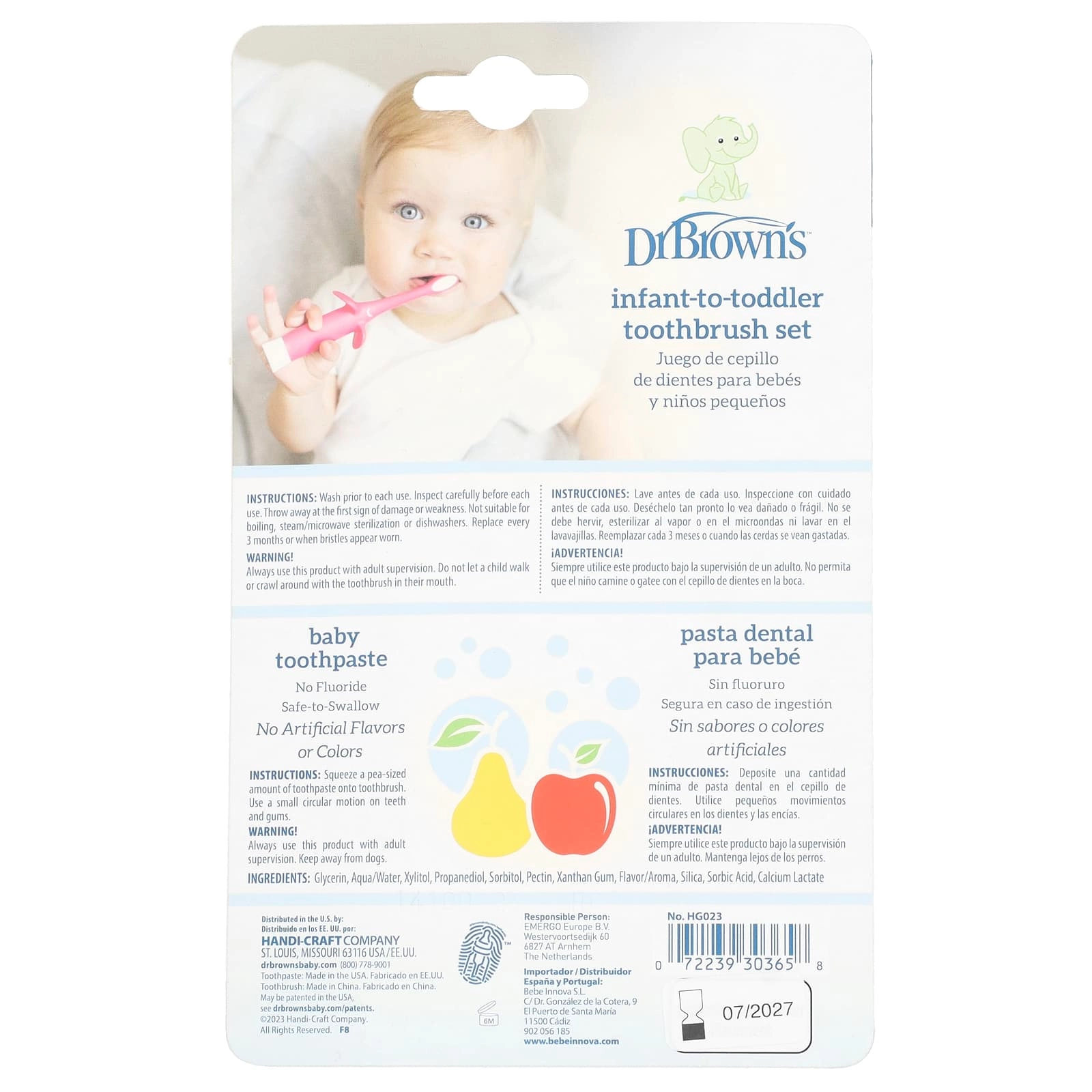 Infant to Toddler Toothbrush Set - 2-Piece Pack Pink