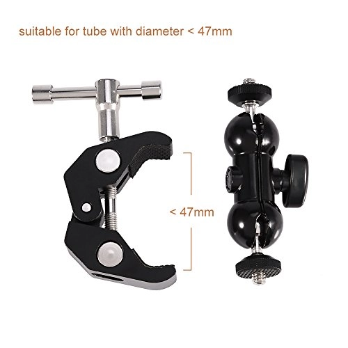 Dual Ball Arm Mount - Aluminum Alloy Black