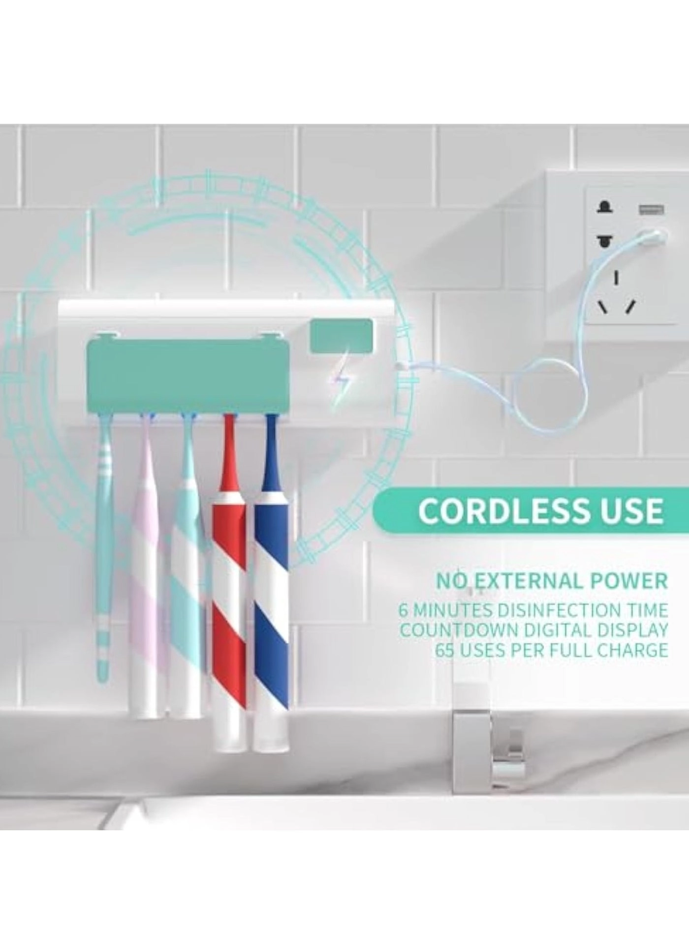 Toothbrush Holder - 5 Wall Mounted