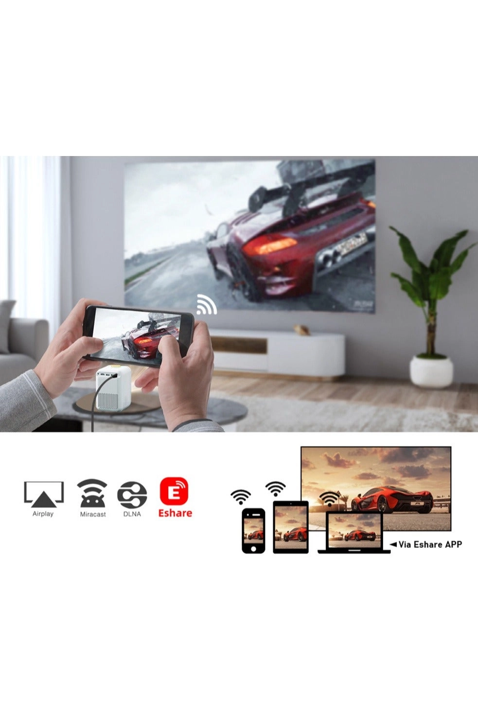 Upgrade Portable Projector 400ANSI 1080P