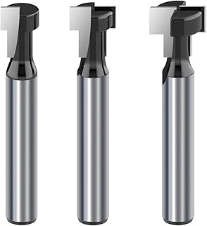 ROOCBIT T Slot Router Bit - 5/16 3/8 1/2 Inch 1/4 Inch 3 Pcs