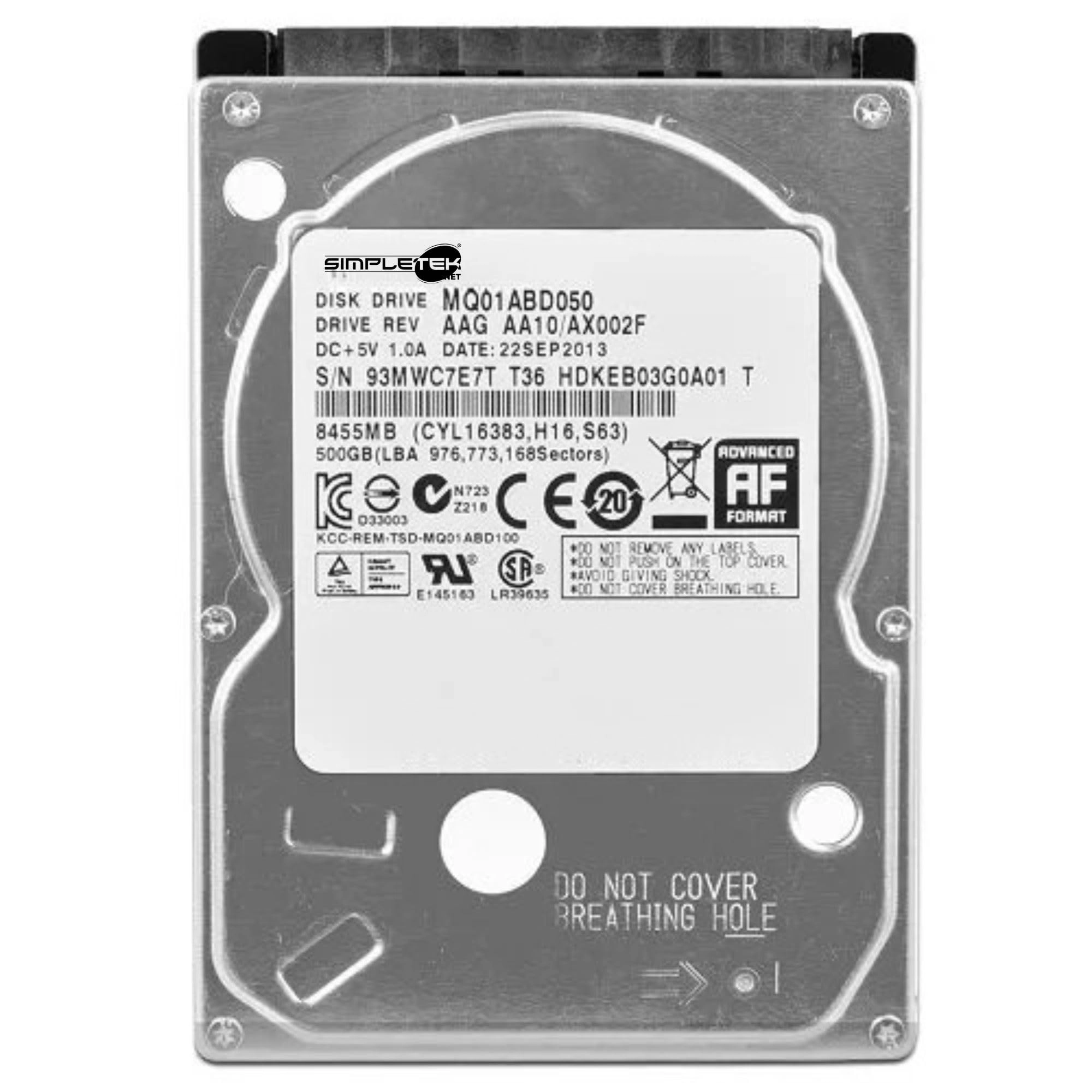 MQ01ABD050V 2.5" 5400rpm 8MB SATA 3Gb/s (7523-SIMPLETEK) - 500GB