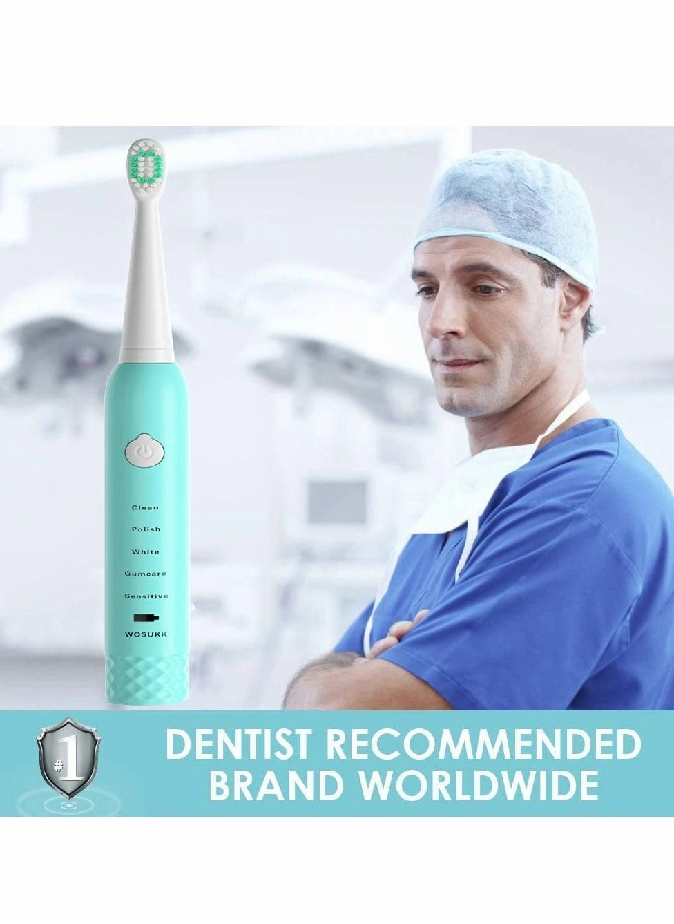 Sonic Electric Toothbrush - 5 Modes 4 Replacement Brush Heads