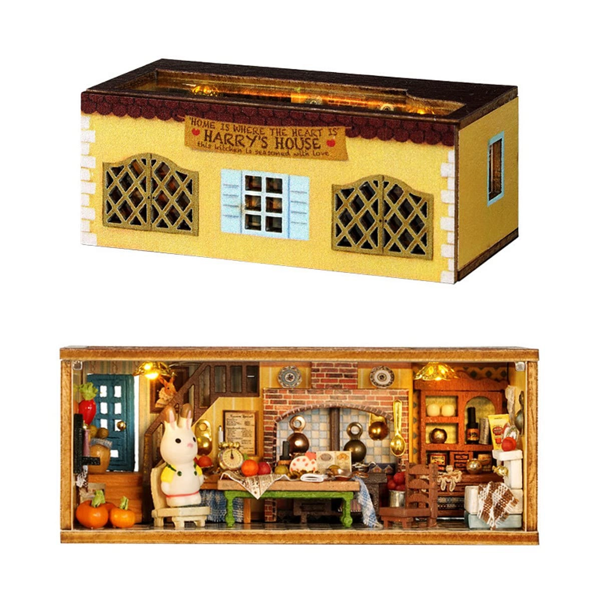 CUTEROOM DIY Wooden Dolls House Craft Miniature Kit - Harry's House