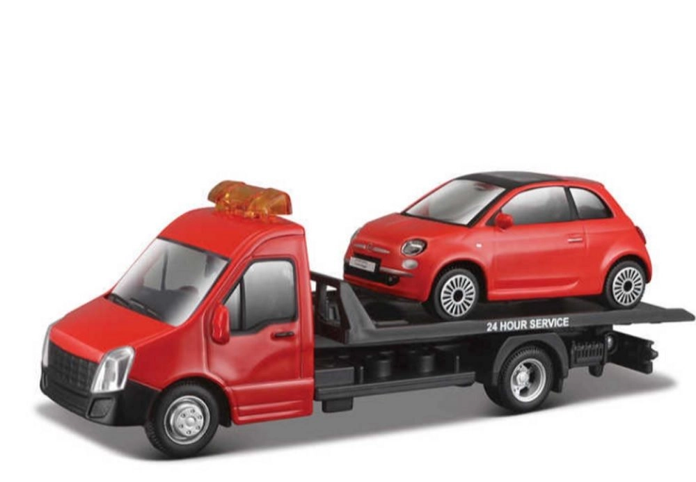 Street Fire Flatbed Tow Truck 1:43 + Car Asst.