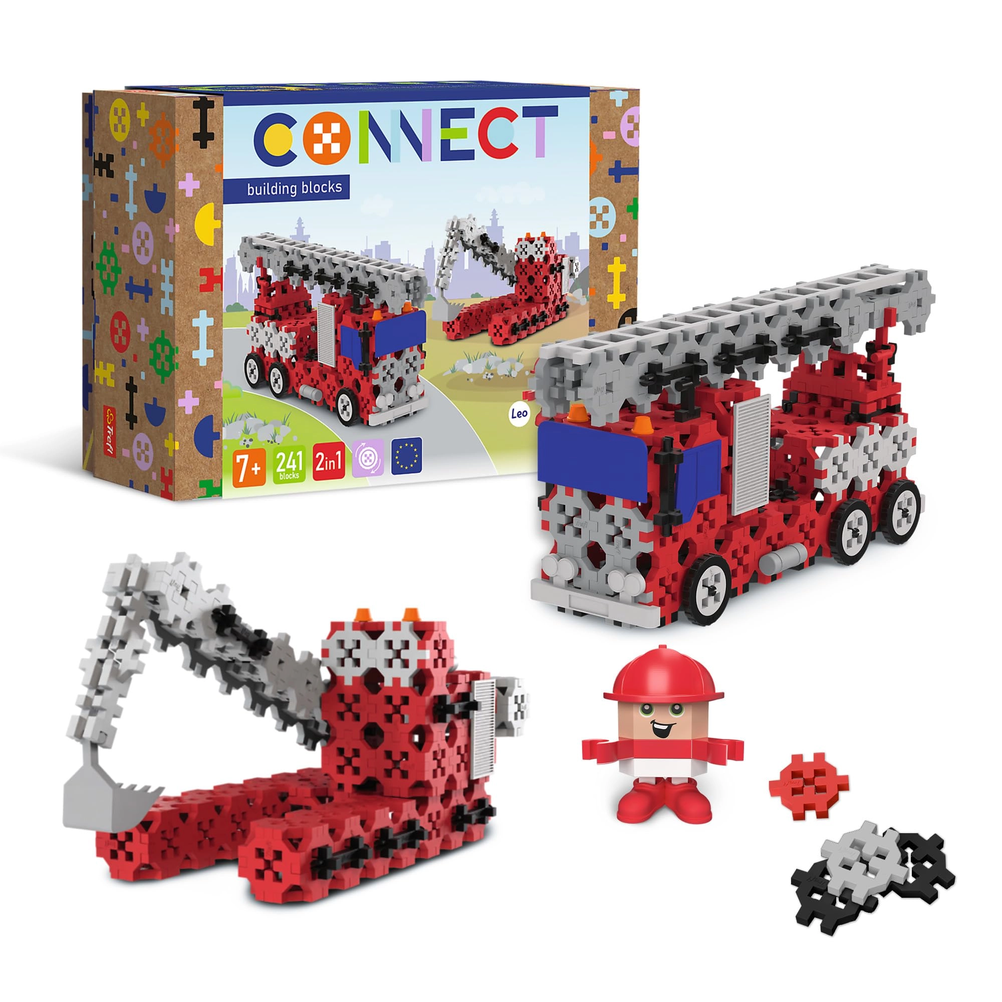 Trefl Fire Truck / Crawler Excavator - Leo 241 pcs