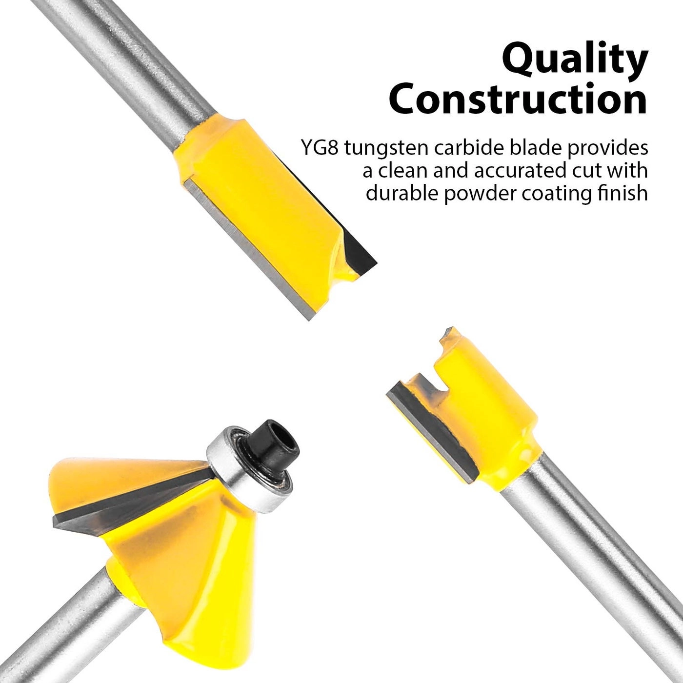 Router Bits - 1/4 Inch 15 Pieces